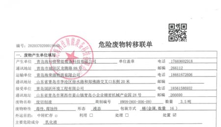 ?？萍压竟虖U危廢信息公布